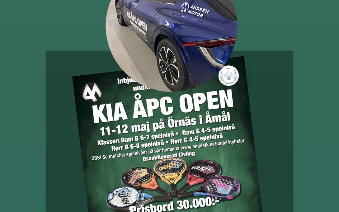 Snart dags för Padeltävlingen KIA ÅPC Open