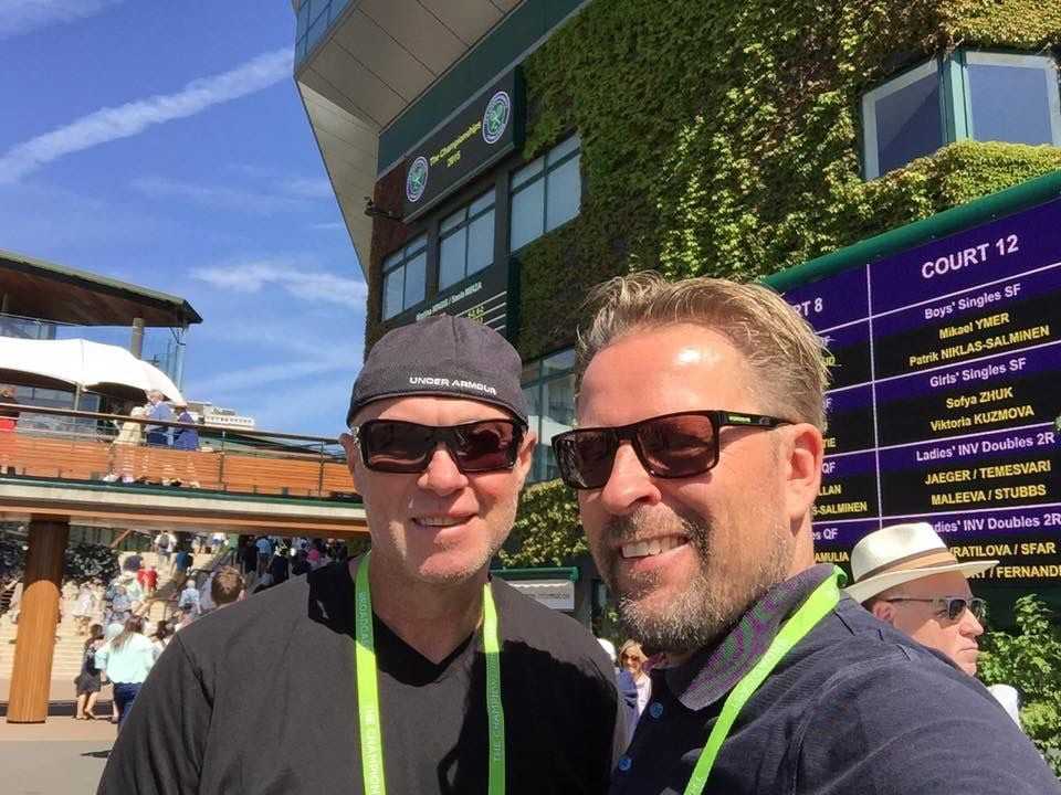 Under 20 års tid kamperade Janne Gunnarsson ihop med Johan Ejeborg på SVT. Här i Wimbledon.