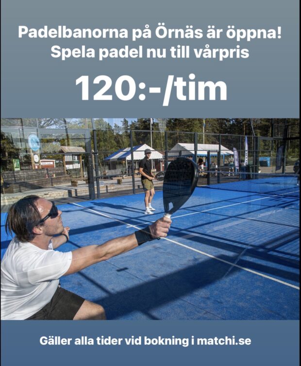 Padelbanorna ute öppna för spel till vårpris 120kr/tim